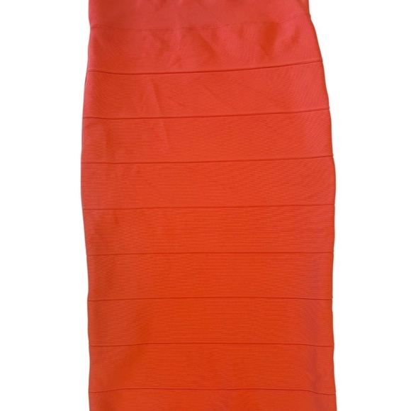 BCBGMaxazria Simone Stretch Bandage Skirt Medium Coral - Picture 7 of 11